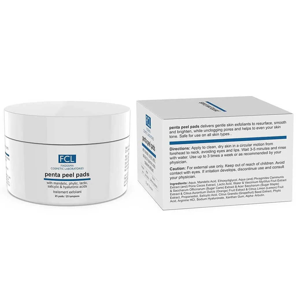  FCL Penta peel pads, Exfoliant, Removes dead cells, Reduces  fine lines & wrinkles, Gentle & safe peeling pads, Improves skin texture, Shrinks open pores, Paraben Free