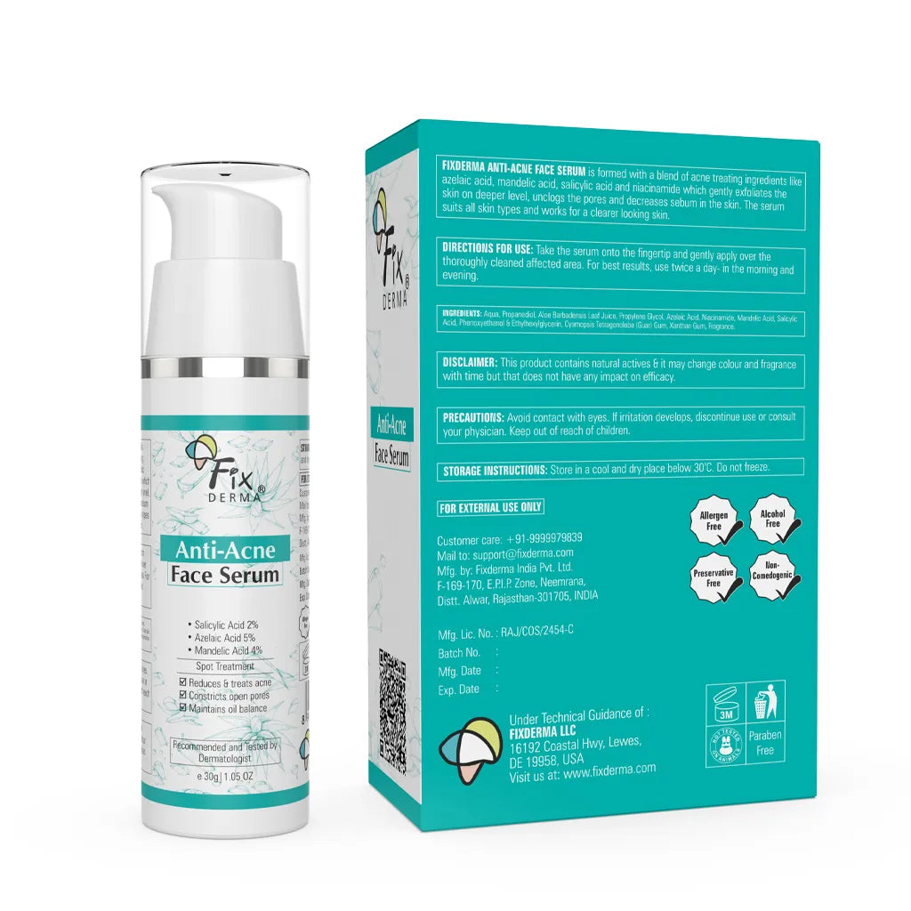Anti-Acne Face Serum | 5% Azelaic acid, 4% Mandelic acid, 2% Salicylic acid serum