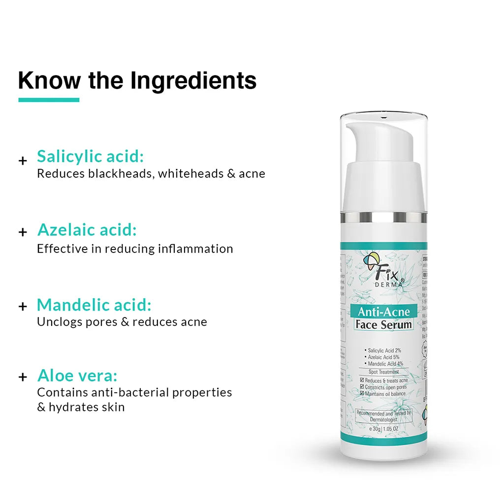 Anti-Acne Face Serum | 5% Azelaic acid, 4% Mandelic acid, 2% Salicylic acid serum